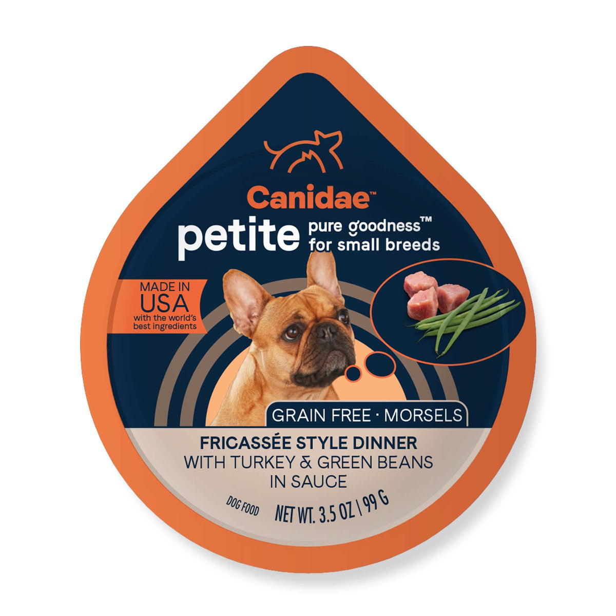 Canidae Pure Petite Premium Wet Dog Food for Small Breeds, Morsels with Turkey & Green Beans, 3.5 oz, (Case of 12) Grain Free