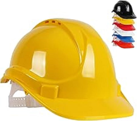 Blackrock Yellow Hard Hat, Safety Helmet, Hard Hats Construction, Hardhat, PPE, Construction Helmet, Mens Womens Childs Multi-Position 6-Point Adjustable, Builders, Work Safety Equipment & Gear