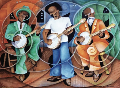 SUNSOUT INC - Banjo Legacy - 500 pc Jigsaw Puzzle by Artist: Marcella Muhammad - Finished Size 18" x 24" - MPN# 39432