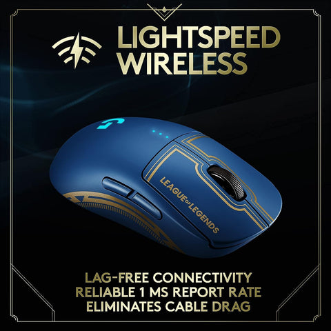 Logitech G Pro Wireless Gaming Mouse - League of Legends Edition - Hero 25K Sensor, Lightspeed, Programmable Buttons, Lightsync RGB, Designed for League of Legends Players