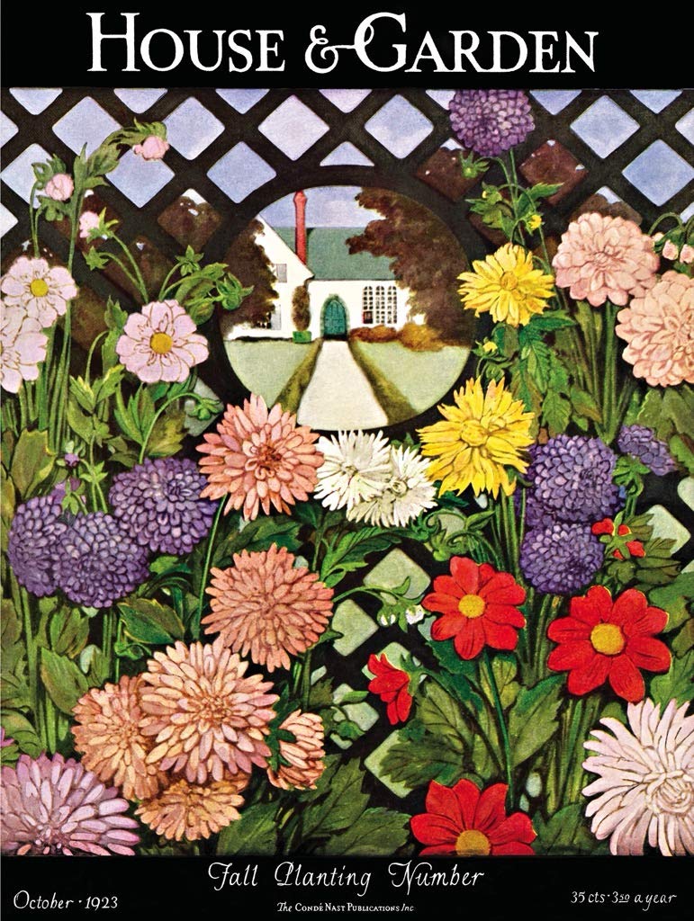 New York Puzzle Company - House & Garden Magazine Floral Trellis - 1000 Random Cut Jigsaw Puzzle for Adults by Ethel Franklin Betts Baines