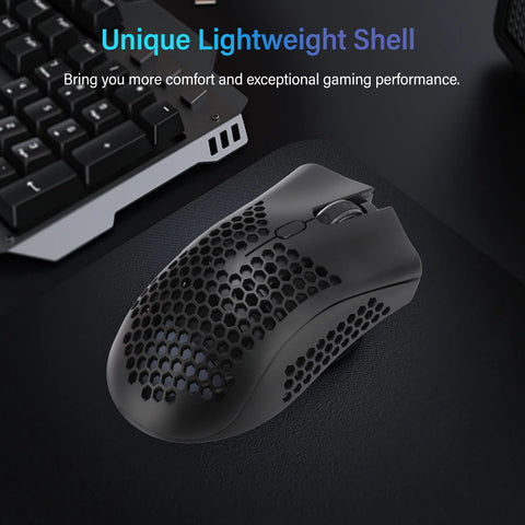 Zunate Wireless Gaming Mouse RGB Light,3 DPI Adjustment, 6 Programmed Buttons, 2.4G Wireless Mouse for Laptop PC, with RGB Light, 3 DPI Adjustment, Wide Compatibility