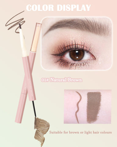 Tinted Eyebrow Gel Brow Pencil-2 in 1 Ultra-Fine Brow Pencil & Tinted Brow Setting Glue, Longlasting Waterproof Smudge-proof,Fill Define and Brow Fast Sculpt,Brow Color Makeup Gift for Women-01 Brown