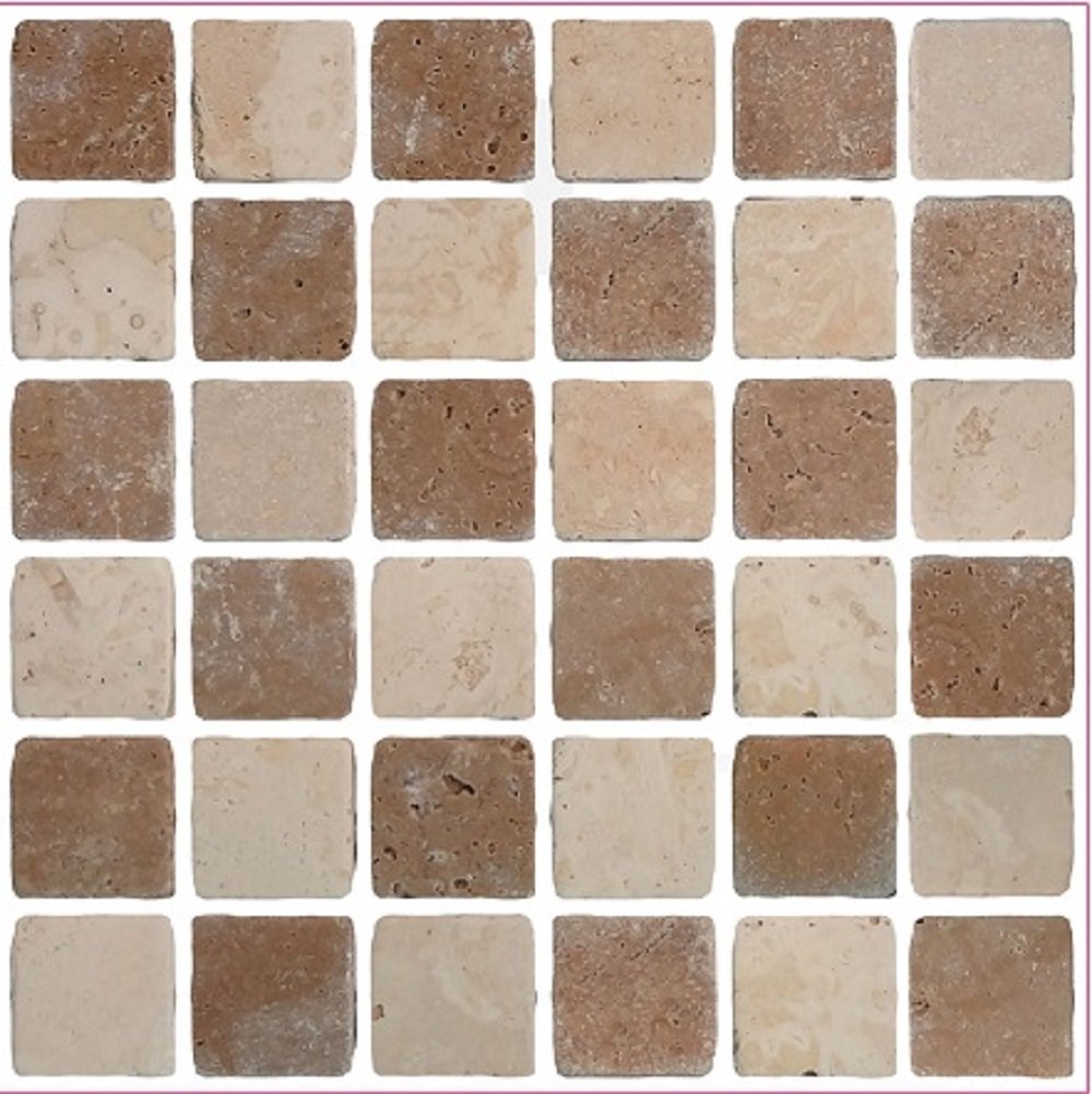 LPS PACK OF 10 BROWN STONE EFFECT Mosaic tile transfers STICKERS - black, peel and stick transform your bathroom or kitchen