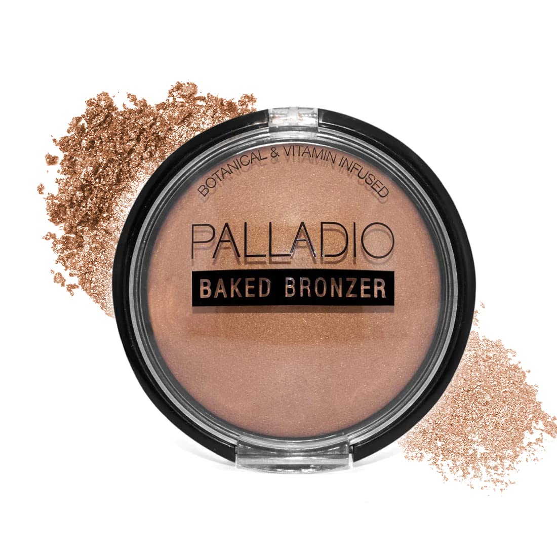 Palladio Baked Bronzer, Highly Pigmented and Easy to Blend, Shimmery Bronzed Glow, Use Dry or Wet, Lasts all day long, Provides Rich Tanning Color Finish, Powder Compact, Caribbean Tan