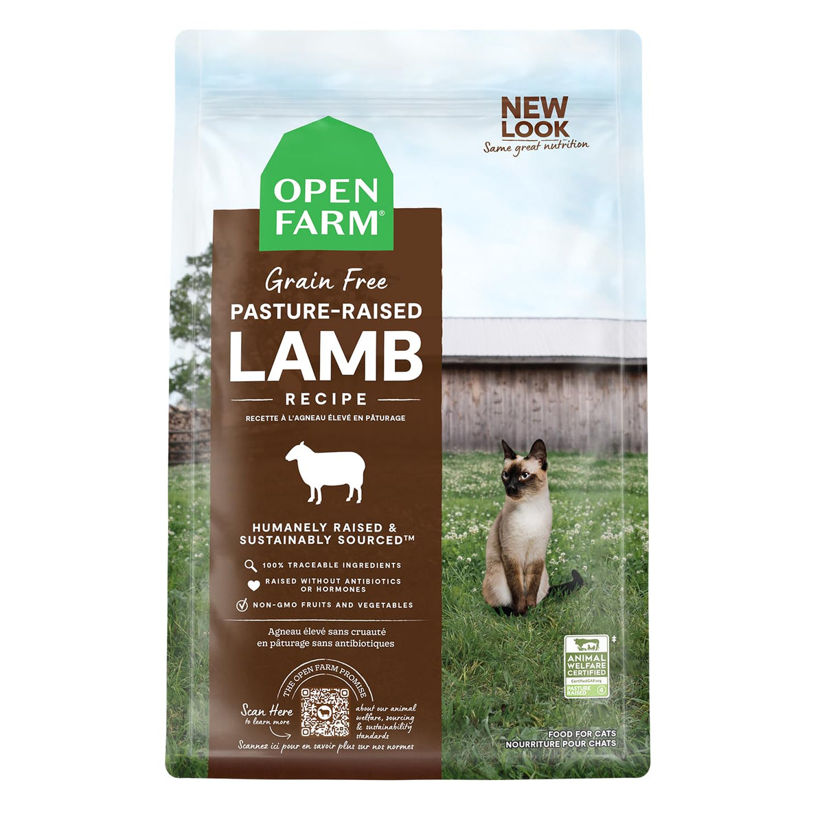 Open Farm Pasture-Raised Lamb Grain-Free Dry Cat Food, Humanely Raised Lamb Recipe with Non-GMO Superfoods and No Artificial Flavors or Preservatives