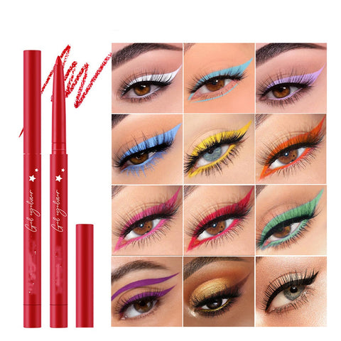 MAEPEOR Eyeliner Pen 12 Colors Matte Eyeliner Waterproof & Smudgeproof EyeMakeup for Daily Wear and Halloween Christmas (Set 02)