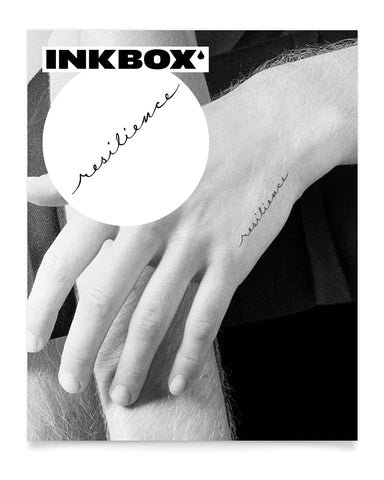 Inkbox Temporary Tattoos, Semi-Permanent Tattoo, One Premium Easy Long Lasting, Water-Resistant Temp Tattoo with For Now Ink - Lasts 1-2 Weeks, Resilience, 2 x 2 in