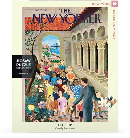 New York Puzzle Company - New Yorker Field Trip - 500 Piece Jigsaw Puzzle for Family Game Nights by Ilonka Karasz