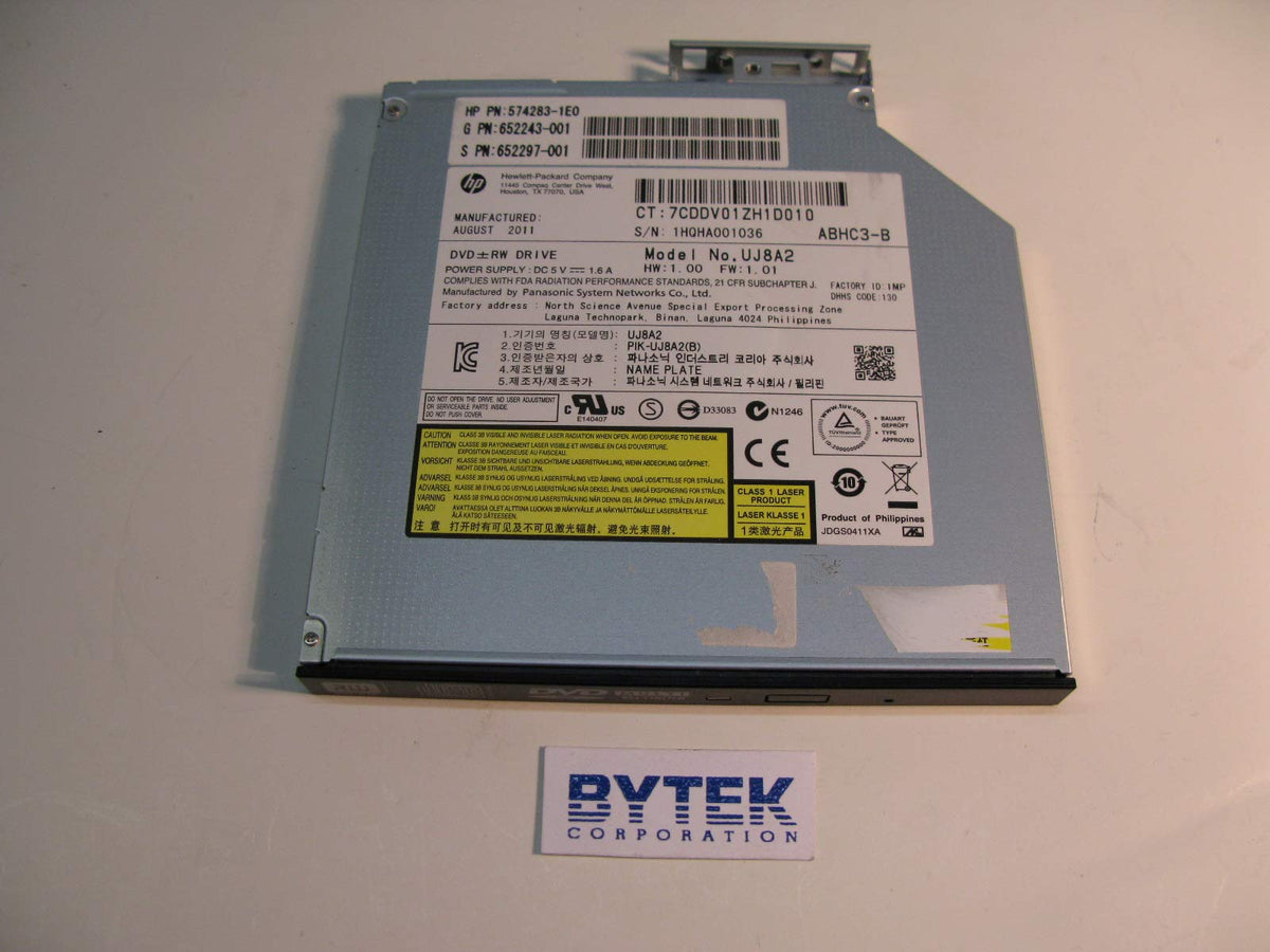 HP 652297-001 DVD-RW optical disk drive (Jack Black color) - SATA interface, 9.5mm slimline form factor