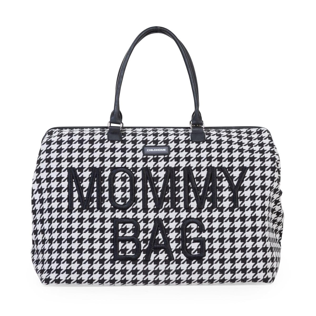 CHILDHOME, Mommy Bag, Changing Bag, Maternity, Travel Bag, Large Capacity, Changing Mat, Adjustable Shoulder Strap, Compartmentalised, Insulated Pocket, Suitcase Pocket, Houndstooth