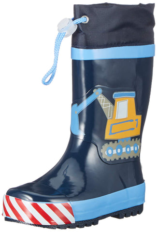 Playshoes Unisex Kid's Boys Wellies Building Site Gummistiefel, Blau Bleu 17, 10.5 UK