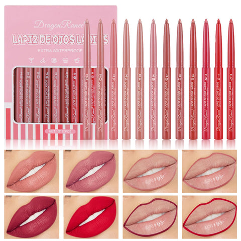 12 Colors Matte Lip Liner/Lipstick Set,One Step Lips Makeup Kit,Velvet Nude Collection Waterproof Long Wear Lip Gloss, Lip Liner for Women To Create The Perfect Matte Lip Look!