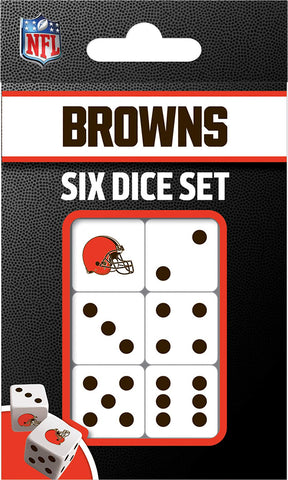 MasterPieces Game Day - NFL Cleveland Browns - 6 Piece Team Logo Dice Set - D6 Standard Size