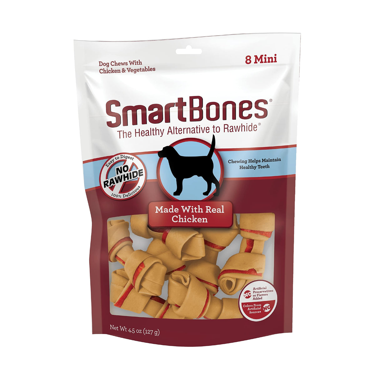 Smartbones with Real Chicken Mini Chews 8 Count, Rawhide-Free Chews for Dogs