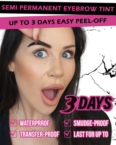 Peel Off Tattoo Eyebrow Gel-2Pcs Brown Tattoo Peel Off Eyebrow Gel Tinted, Long Lasting Waterproof Transfer-proof Tattoo Brow Peel Off Tinted Gel Brow Last Up to 3 Days, with Brow Stencil & Brush-02#