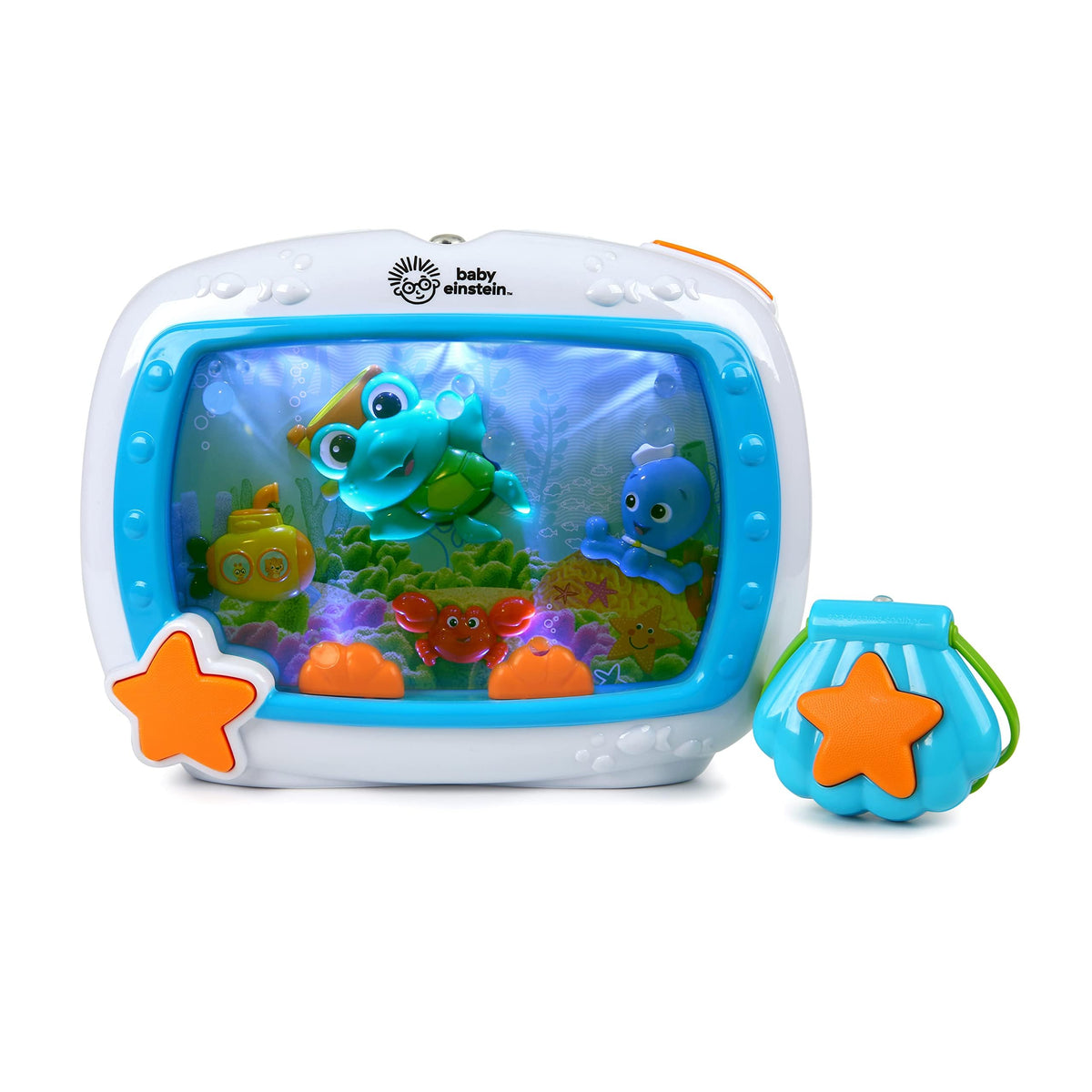 Baby Einstein 11058 , Sea Dreams Soother Cot Toy with Remote, Lights and Melodies, Newborns and up Multi