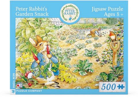 New York Puzzle Company - Beatrix Potter Peter Rabbit's Garden Snack - 500 Piece Jigsaw Puzzle for Family Game Nights by Beatrix Potter