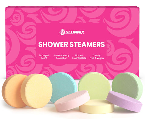 SEONNIX Shower Steamers Aromatherapy - Easter Basket Stuffers for Teens and Adults, 8 Pack Shower Bombs Relaxation Birthday Gifts for Women, Stress Relief & Luxury Self Care, Easter Gifts for Women