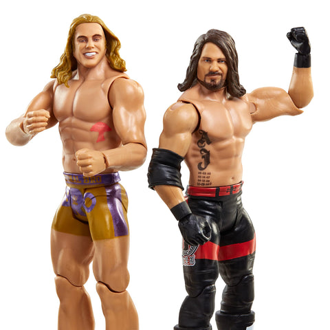 WWE AJ Styles vs Riddle, Championship Showdown 2-Pack, 6-in Action Figures High Flyers, Battle Pack for Ages 6 Years Old and Up