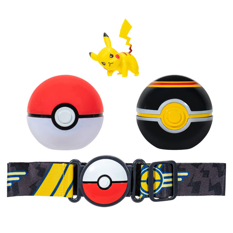 Pokemon PKW2718 Clip 'N' GO Belt Set-Includes 2-Inch Pikachu Battle Figure with Poke Luxury Ball Accessories, Multi