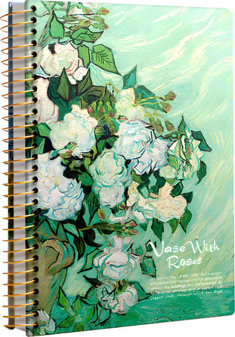 ipoul Large Spiral Notebook, B5, 300 Pages, 8x10 Big Notebook, Hardcover Large Journal, Thick Lined Notebook, Between College Ruled and Wide Ruled, Van Gogh Gifts for Women and Children.