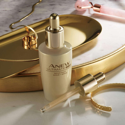 AVON Anew Ultimate Night Repair Serum | Anti-Aging Night Serum With Hyaluronic Acid, Niacinamide, and Peptides