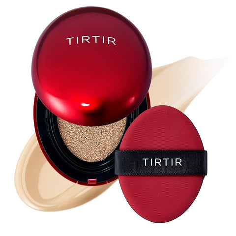 TIRTIR Mask Fit Red Cushion Foundation | Full coverage, Weighless, Skin fit, Satin Glow Finish, Korean cushion foundation (Pack of 1)