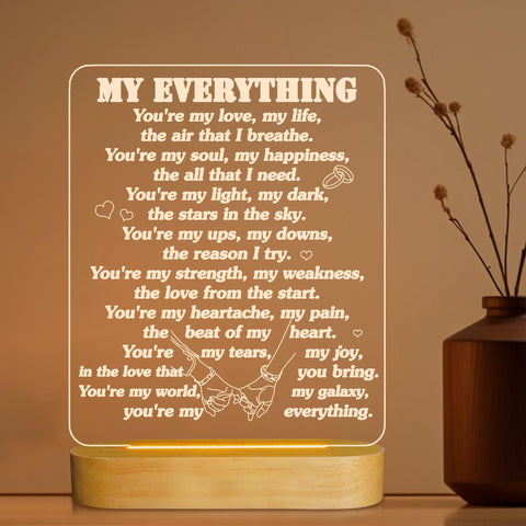 3D Illusion Lamp I Love You Night Light You are My Everything Gifts for Wife Husband Anniverysary Birthday Valentines Day