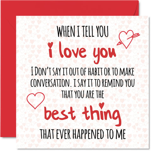 Cute Valentines Card for Him Her - I Love You, You Are The Best Thing, Valentines Day Birthday Card Boyfriend Girlfriend Husband Wife Partner, 145mm x 145mm Romantic Greeting Cards Fiance Fiancee