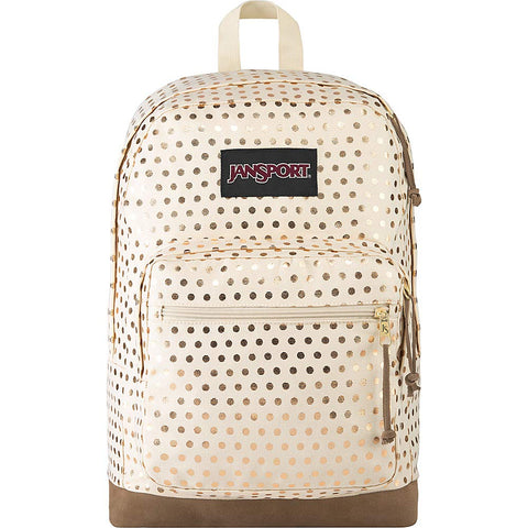 JanSport Right Pack Expressions Backpack - Gold Polka Dot