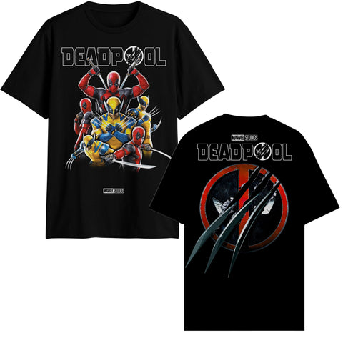 Marvel Deadpool 3 Wolverine Dynamic Duo T-Shirt(Black,XXXL)