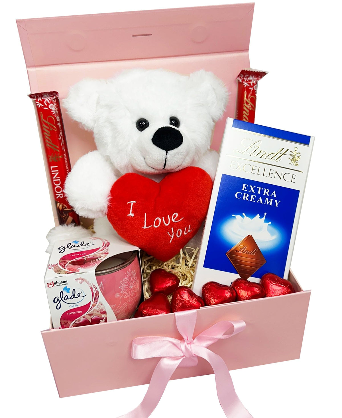 Chocolate Gift Box With Teddy Bear Scented Candle Chocolate Lovers Gift for Valentine Day Hamper Birthday Anniversary Mother’s Day