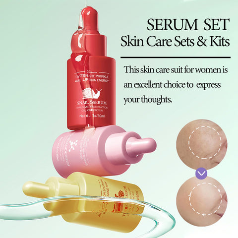 Face Serum Skin Care Set?Anti Aging Serum Skin Care Sets & Kits:Nicotinamide Serum?Turmeric Serum?Snail Serum?Serum For Face Care Sets For Women Birthdays,Christmas,Anniversaries