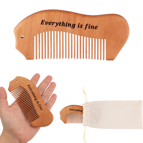 Birthing Comb for Labor Pain, Wooden Labor Comb with Cloth Bag Engraved Birth Comb No Pains Child Birth Combs First Time Mom Delivery Essentials Gift for Pregnant Women