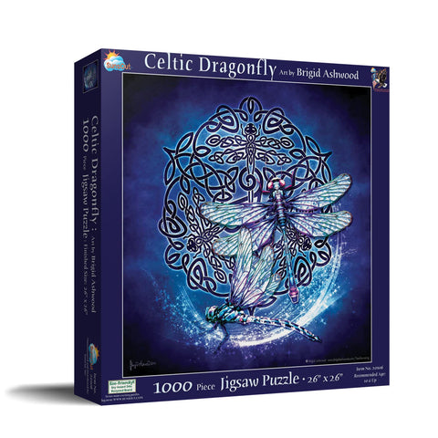 SUNSOUT INC - Celtic Dragonfly - 1000 pc Jigsaw Puzzle by Artist: Brigid Ashwood - Finished Size 26" x 26" - MPN# 20109