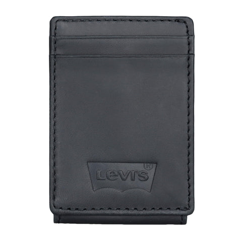 Levi's Men's Magnetic Front Pocket Card Case-Compact, Slim Everyday Wallet, Black, One Size