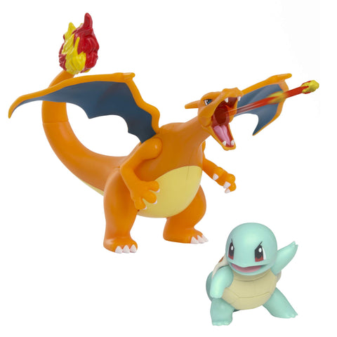 PokÃƒÂ©mon Fire and Water Battle Pack - includes 4.5 Inch Flame Action Charizard and 2" Squirtle Action Figures - Amazon Exclsuive