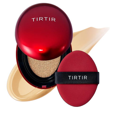 TIRTIR Mask Fit Red Cushion Foundation | Full coverage, Weighless, Skin fit, Satin Glow Finish, Korean cushion foundation (Pack of 1)