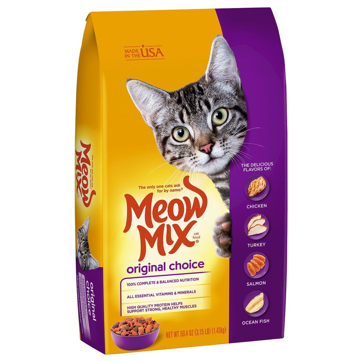 Meow Mix Original Dry Cat Food, 3.15 Lb (Pack Of 3)