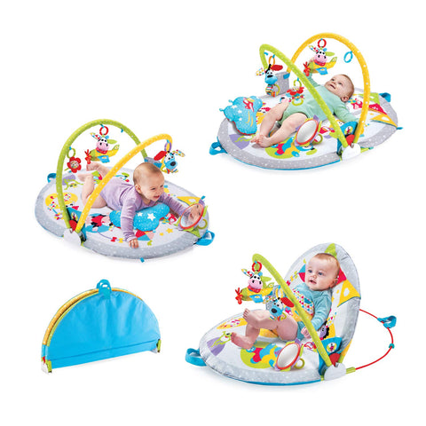 Yookidoo Baby Gym Lay to Sit-Up Playmat. 3-in-1 Newborns Activity Center with Tummy Time Toys, Pillow & Infant Miror. 0-12 Month (Lay to Sit Up, Lay to Sit Up)