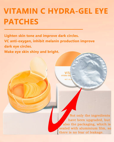 Under eye Gel Patches -Update 60Pcs Vitamin C Crystal Eye Gel Patch, Eye Mask for Puffy Eye, Dark Circle, Eye Bag, Puffiness, Wrinkle, Anti-Aging Eye Pads Treatment Mask, MotherÃ¢â‚¬Ëœs Day Gift for Women