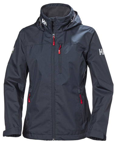 Helly Hansen Womens Crew Hooded Jacket, M, Navy