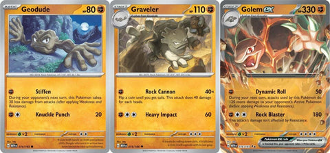 Golem ex 076/165 - Pokemon 151 - Double Rare - Evolution 3 Card Set - Graveler Geodude