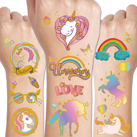 CHARLENT 65 Glitter Styles Temporary Tattoos for Girls Party Supplies - 6 Sheets Glitter Tattoos for Girls Birthday Party Favors Goodie Bag Fillers