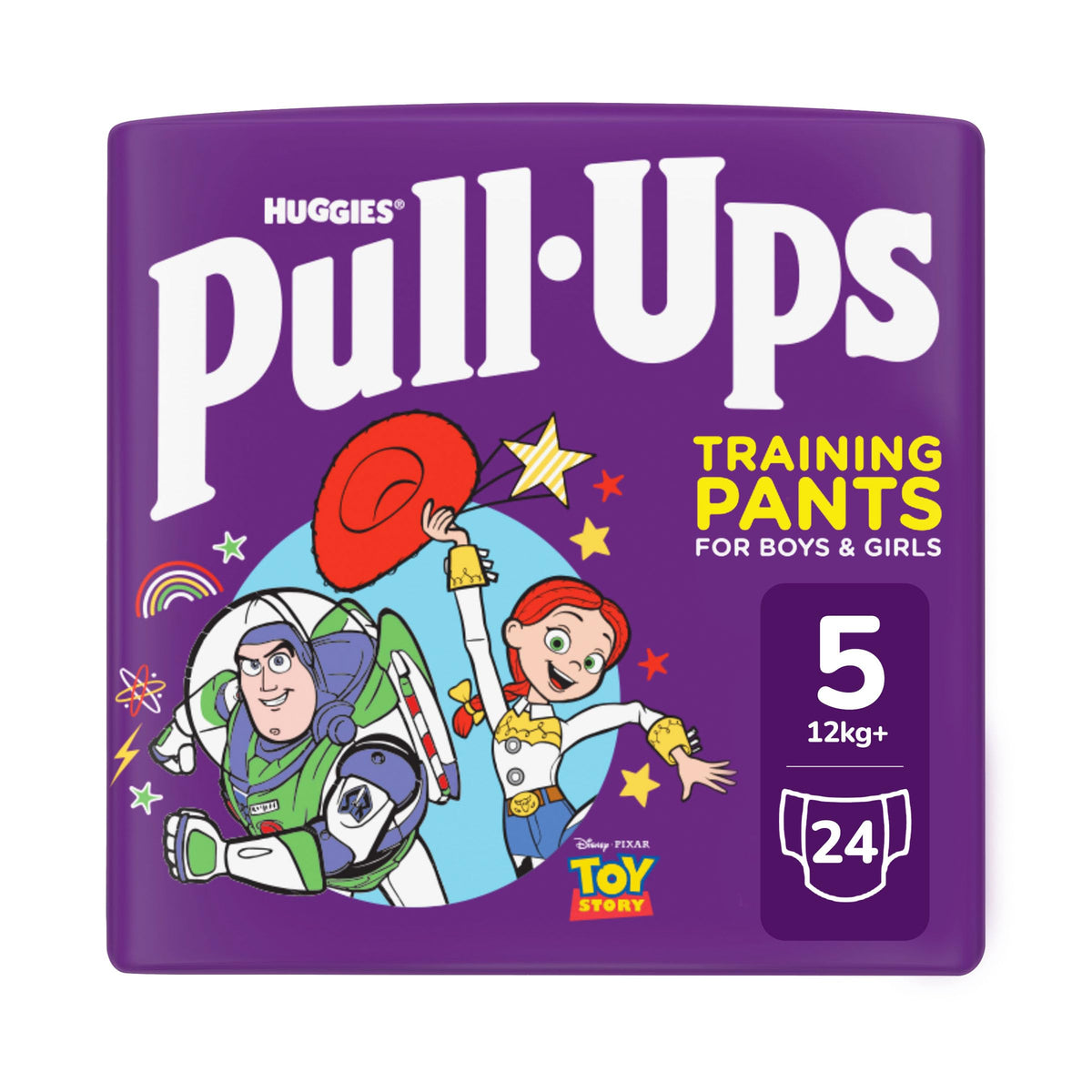 Huggies Pull-Ups, Explorers Pull-Ups for Boys - 1.5-3 Years, Size 4-5+ Nappies (24 Pants) - Flex and Protect - Nappy Pants with Fun Designs