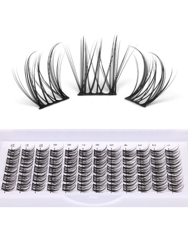 wiwoseo Lash Clusters DIY Cluster Eyelashes Extensions 72 Clusters Lashes D Curl Lashes Natural Volume Individual Lashes Eyelash Clusters Extensions Wispy Lashes Cluster DIY at Home