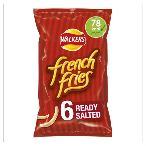 Walkers French Fries Ready Salted Multipack Snacks, 6x18g