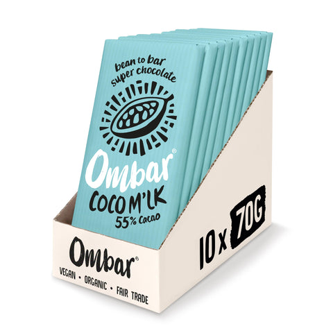 Vegan Chocolate - Ombar Coco Mylk (70g x 10 Bars) Organic Fair Trade, Dairy and Gluten Free Chocolate