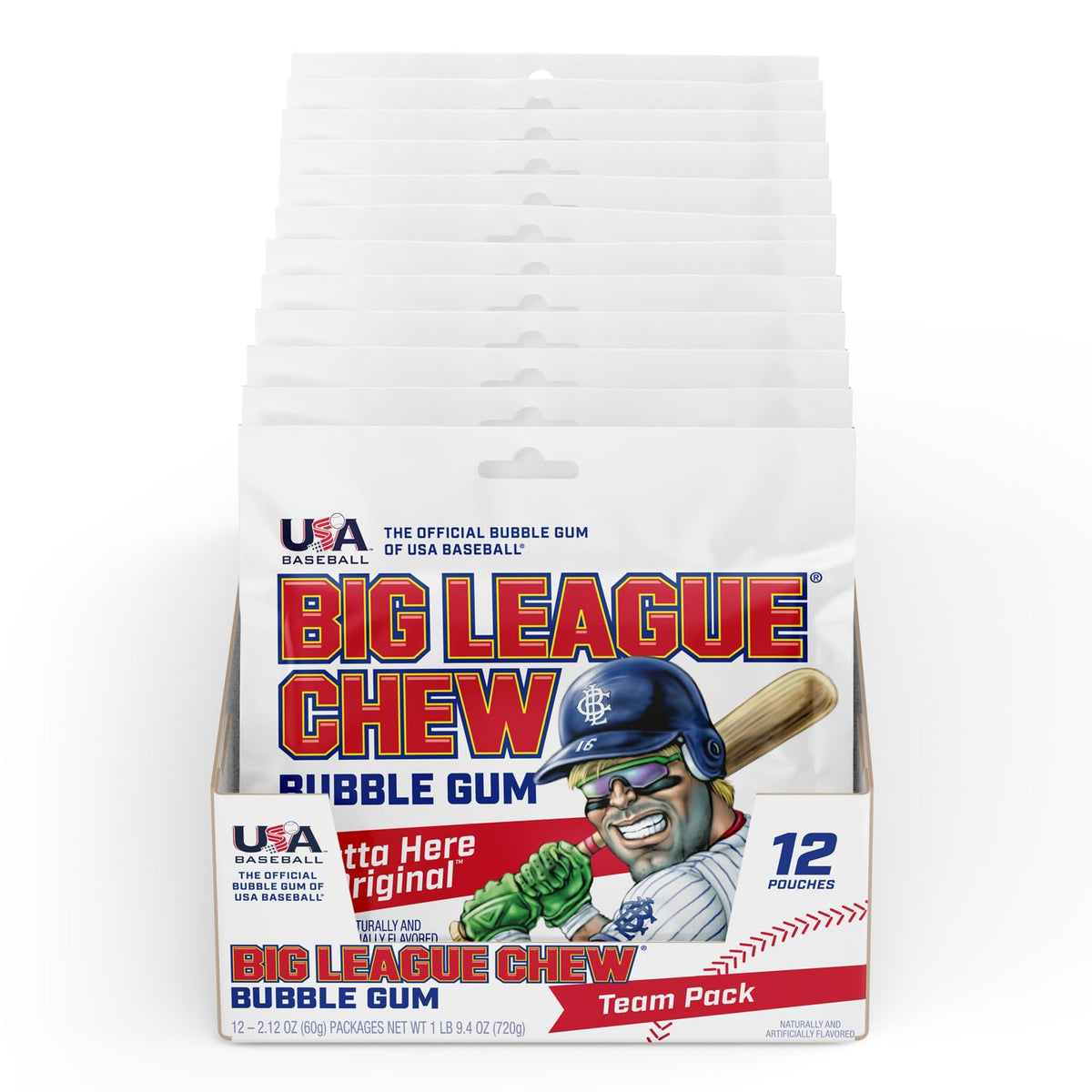 The Official Big League Chew Original Bubble Gum + Tray (12 Packs)